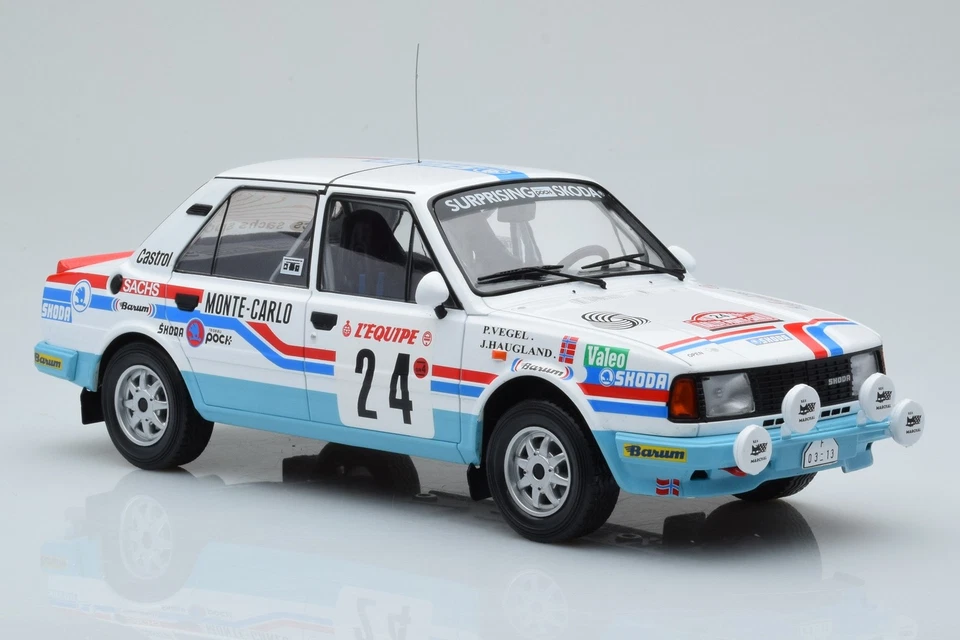 18RMC156 Skoda 130 L Night Version n24 J. augland Rally Monte Carlo 1987 IXO 1/1 - Imagen 4 de 4