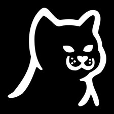 Smiling Happy Cat Decal Sticker White Die Cut Vinyl