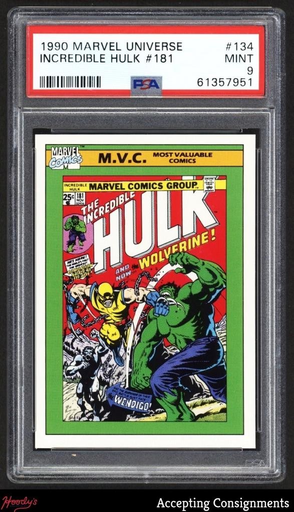 1990 Impel Marvel Universe I #134 Incredible Hulk #181 PSA 9