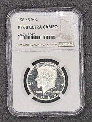 1969-S Kennedy Half Dollar Proof | NGC PF68 ULTRA CAMEO