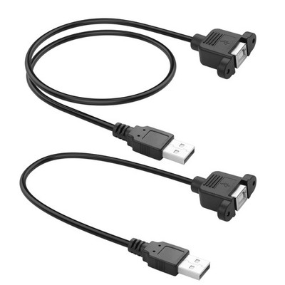 2 Pack USB A to B Printer Panel Mount Cable with Screw Holes 1 ft 1.6 ft