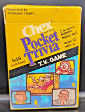 trivia cards Chex brand cereal pocket TV trivia game NIP cards unused 1980s