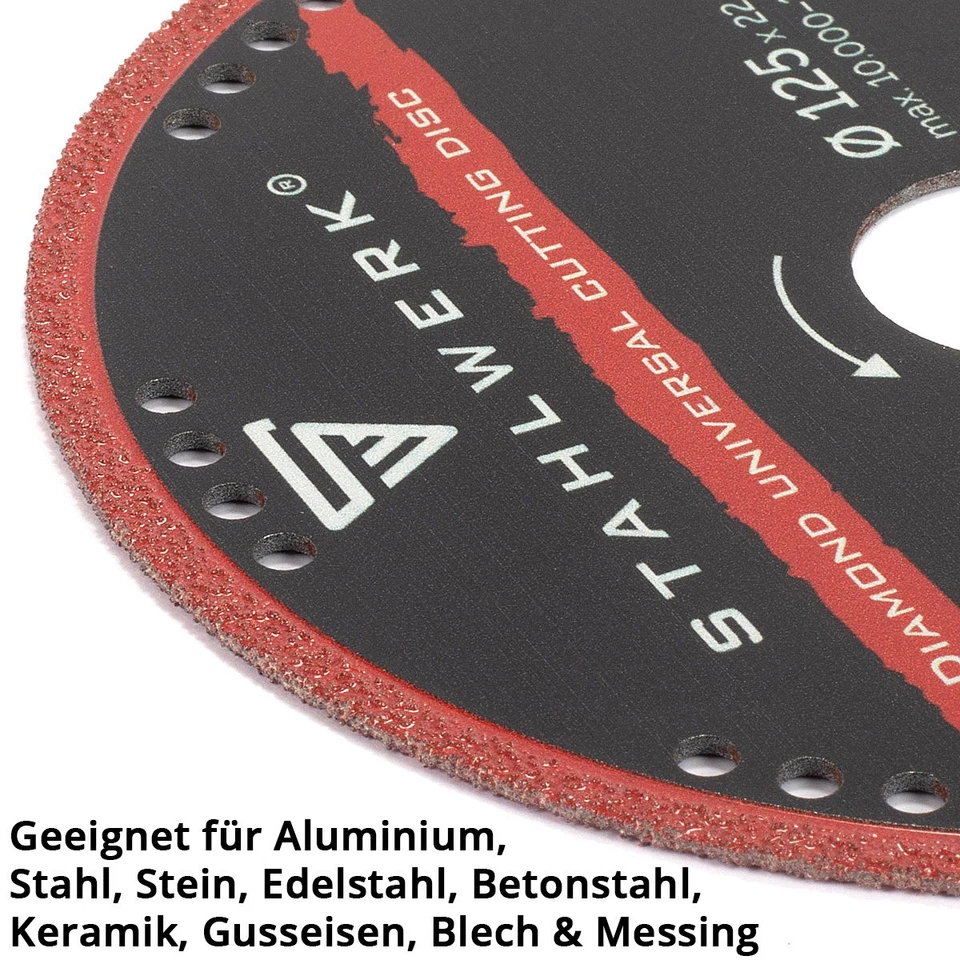 STAHLWERK Diamant Trennscheiben 3er Set Universal Sägeblatt 125 x 22,23 mm - Bild 4 von 4