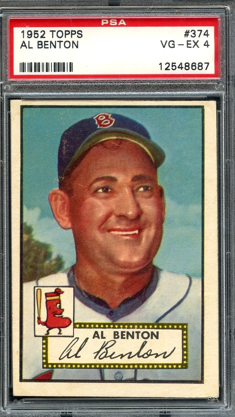 1952 Topps Tough High #374 Al Benton PSA 4 Boston Red Sox 8687