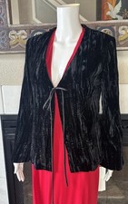 NWT Xscape black Crushed velvet jacket Size 10 VTG