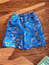 Under Armour Boys Swimming Trunks Blue  Orange Sharks Size 6
