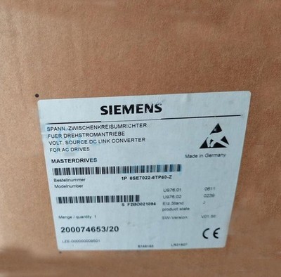 6SE7022-6TP60-Z NEW SIEMENS 6SE7022-6TP60-Z Z=G91 MASTERDRIVES VECTOR CONTROL