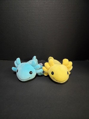 Lot Of 2 RBI Blue And Yellow Axolotl Stuffed Animal Toy 10''