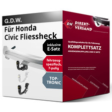 Für Civic Fliessheck IX Typ FK (G.D.W.) Anhängerkupplung abnehmbar + E-Satz 7pol