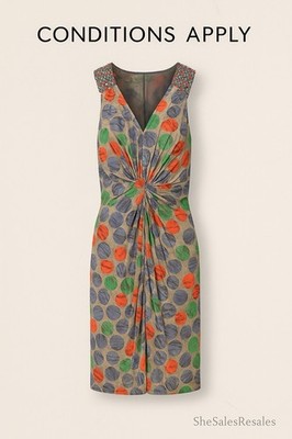 Conditions Apply Boho Knot Front Dress Multicolor Polka Dot Print Sleeveless Ray