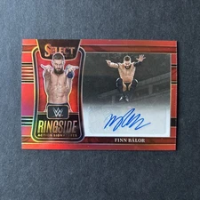 FINN BALOR 2022 PANINI SELECT WWE RINGSIDE ACTION SIGNATURES RED PRIZM AUTO /99