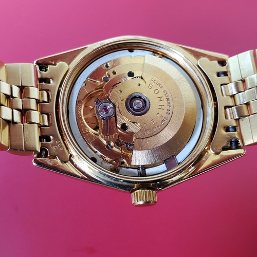 VINTAGE HERREN TECHNOS PRESIDENT AUTO DAY DATE GOLD SS GEWARTET SAUBER - Bild 15 von 24