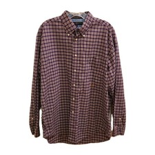 Vtg Tommy Hilfiger Mens Sz L Red Blue Plaid Long Sleeve Shirt Y2K 90s 00s Preppy
