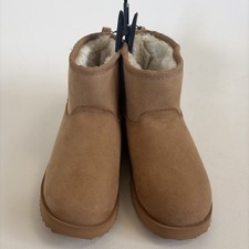 Wonder Nation Girls Shearling Lined Chestnut Tan Booties/Ankle Boots Sz 4 NWT