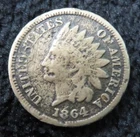 1864 Indian Head One Cent * Copper-Nickel Variety * 4855