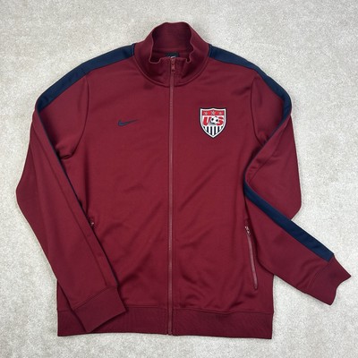Nike N98 Soccer Men's USMNT Red Burgundy USA Full Zip 547036-677