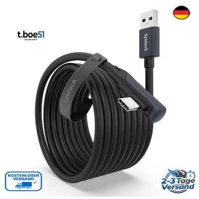 Syntech USB 3.0 zu USB C Kabel 5 Meter VR Gaming PC Kompatibel mit Quest