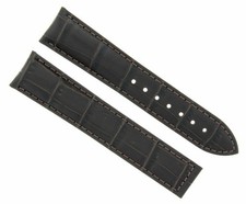 19MM LEATHER WATCH STRAP BAND FOR OMEGA SEAMASTER DEPLOYMENT CLASP DARK BROWN