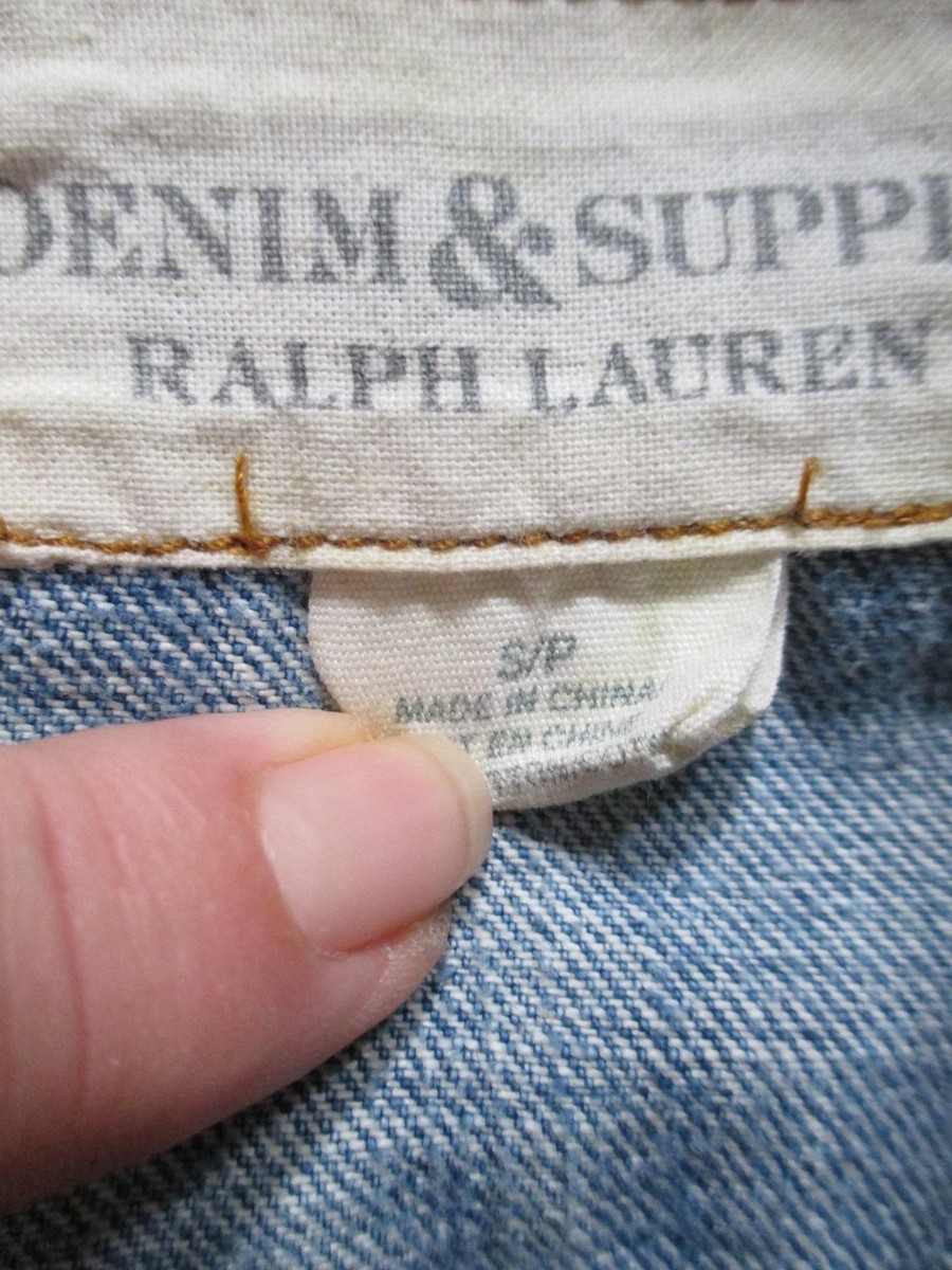 Denim & Supply Ralph Lauren Jacket Mens Small Blue American Flag