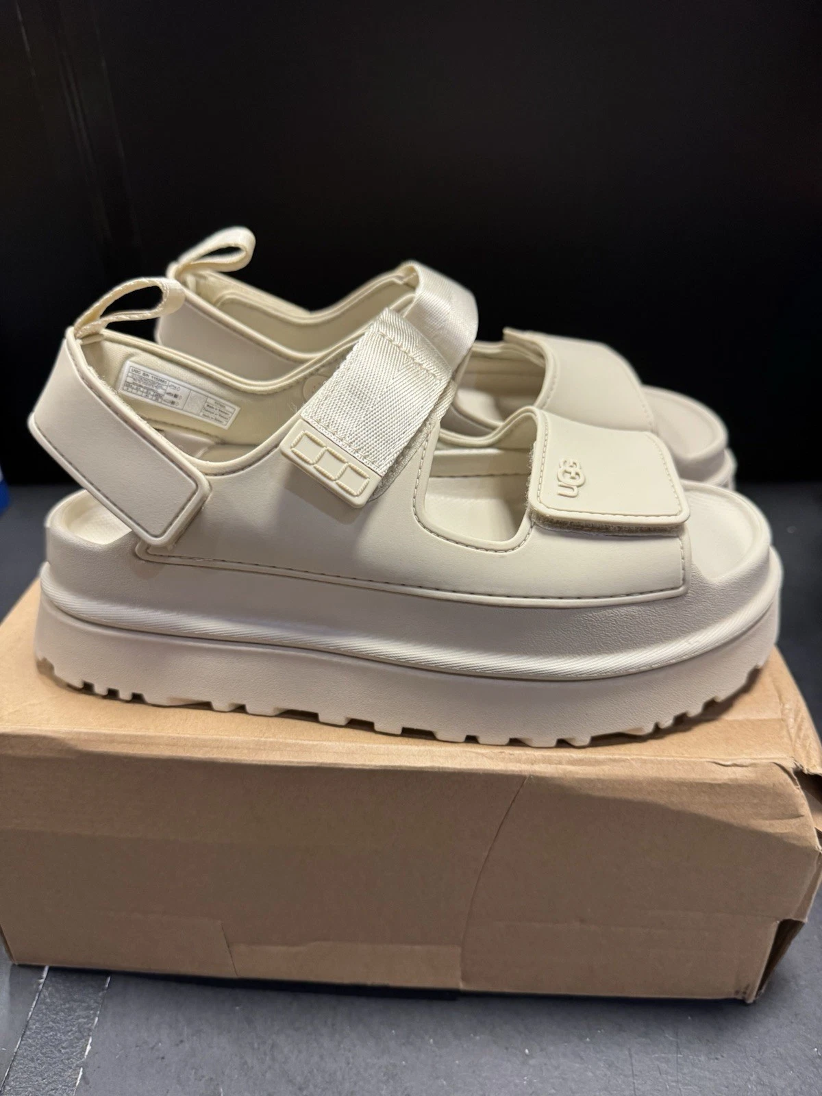 SANDALI UGG SEASALT GOLDENG PLATFORM CON CINTURINO DONNA US 9 EUR 40 ~NUOVI CON SCATOLA