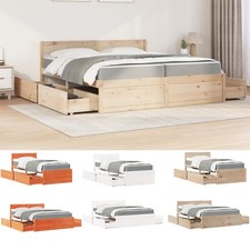 Bett mit Matratze Schubladen Bettgestell Holzbett Massivholz Kiefer Bettrahmen