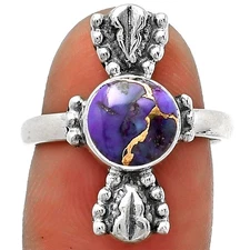Copper Purple Turquoise - Arizona 925 Sterling Silver Ring s.7 Jewelry R-1126