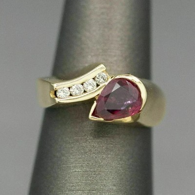 2Ct Lab-Created Pink Ruby and Diamond Engagement Ring 14k Yellow Gold Plated