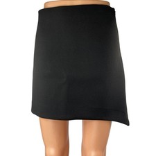 NEW Zara Women's Black Asymmetric High Waist Zipper Mini A-Line Skirt Size S
