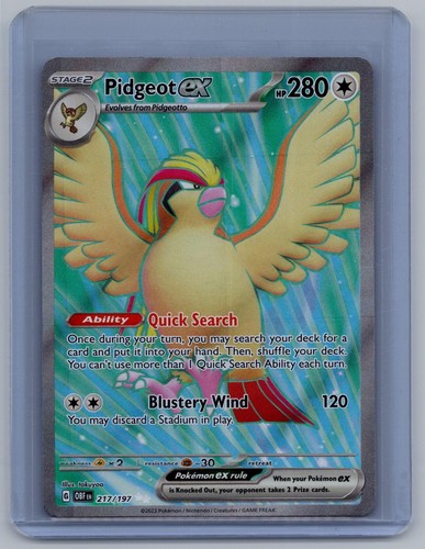 Pidgeot ex 217/197 Ultra Rare Obsidian Flames Pokemon Holo Near Mint