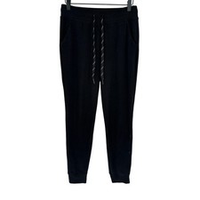 Marc New York Black Joggers Drawstring Elastic Waist Ribbed Casual Stretch S