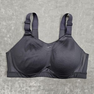 Nike Sports Bra Womens Large Black High Support Back Zip Racerback Athletic