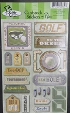 Cardstock Stickers with Flair Designs with a Golf theme-On the Green, Tee Off