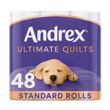 Andrex Supreme Quilts 3 Ply Toilet Rolls Fragrance-Free Quilted Soft Tissue