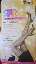 NEW NIP Star Power by Spanx Center Stage patterned shaping tights size C Stripe