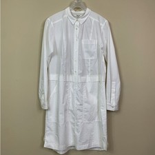 Madewell Womens White Button Front Shirt Dress Size Medium Long sleeve Poplin 
