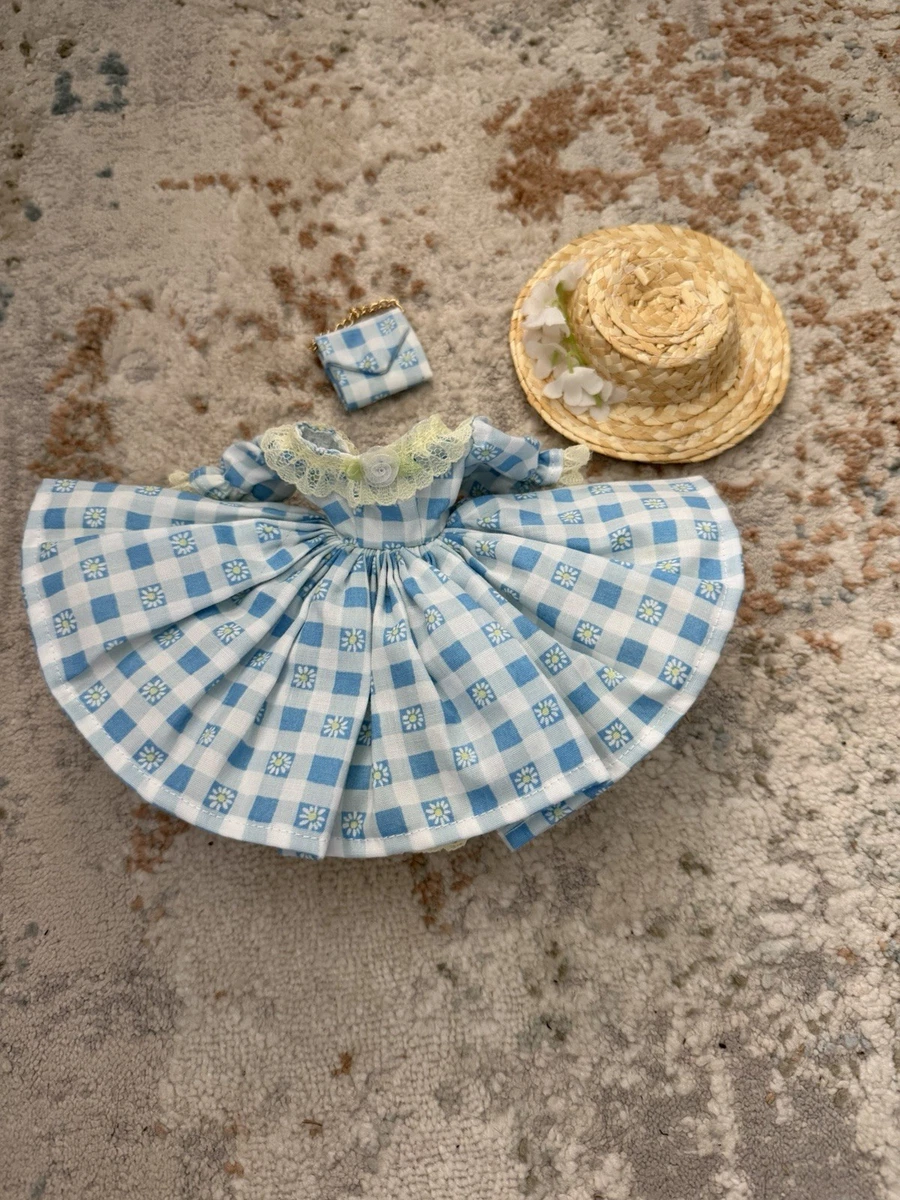 barbie blue plaid dress Barbie x Unique Vintage Blue & White Suburban Shopper Sundress