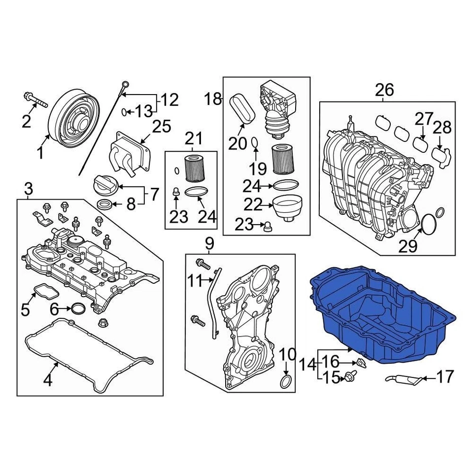 215102S001 ⭐OEM⭐ 2.5L Engine Oil Pan ⭐GENUINE⭐ Hyundai Sonata Kia Sorento 20-24 - Image 4 of 4