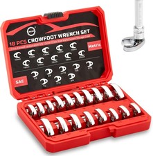38 Drive Crowfoot Wrench Set 18-piece Cr-v Steel Flare Nut Wrench Set