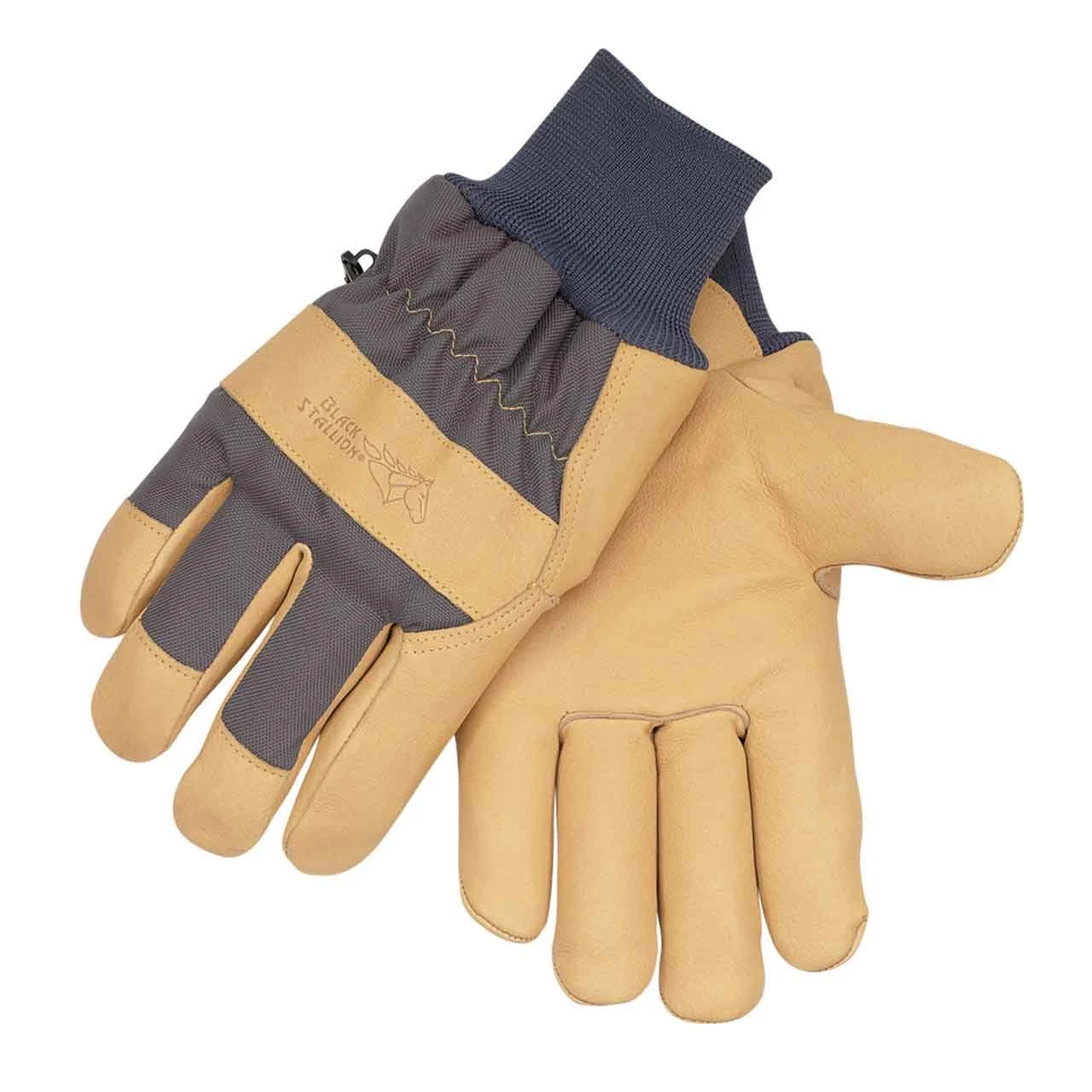 Black Stallion 6LPK Pigskin Insulated Gloves Impact Nylon Back Small
