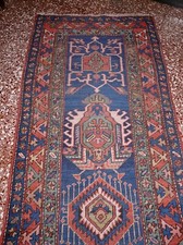 tappeto passatoia 331x85 persiano karaja antico.e,originali corsia heriz caucaso