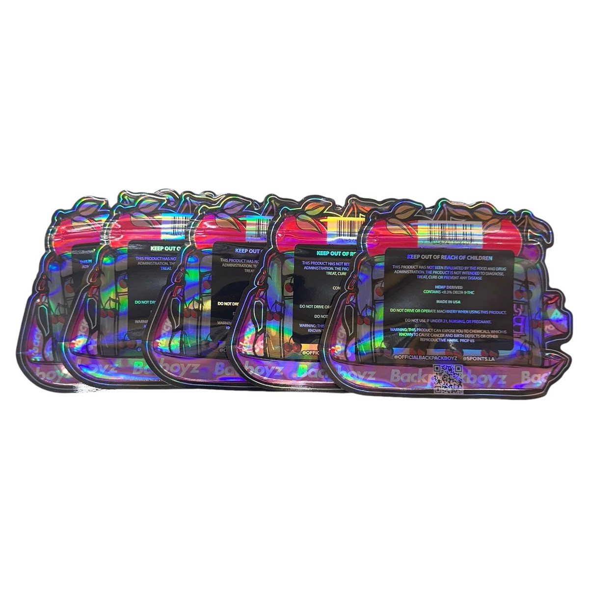 Sealable Mylar Bags 3.5G Holographic Bags Black Cherry Gelato