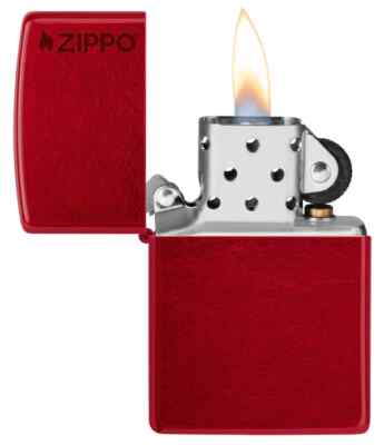 Zippo 21063ZL, Candy Apple Red Finish Lighter With Logo, Full Size