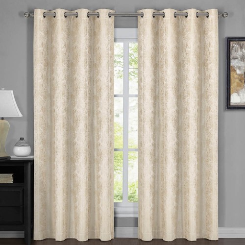 Bali Set of 2 100% Blackout Curtains Upscaled Abstract Thermal Insulated Grommet - Picture 7 of 14