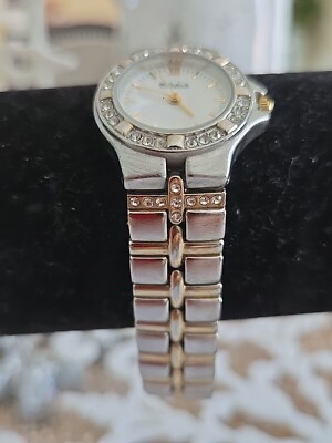 Vintage Dufonte Lucien Piccard Ladies Two Tone Watch Crystals 7.5\