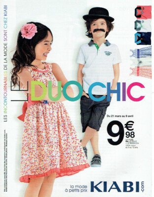 Advertising 1220 2012 Kiabi Fashion Cheap Price Kids Duo Clothing