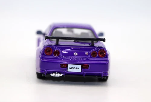 1/43 Alu Diecast Auto Modell Nissan GT-R R34 Sportwagen lila - Bild 7 von 10