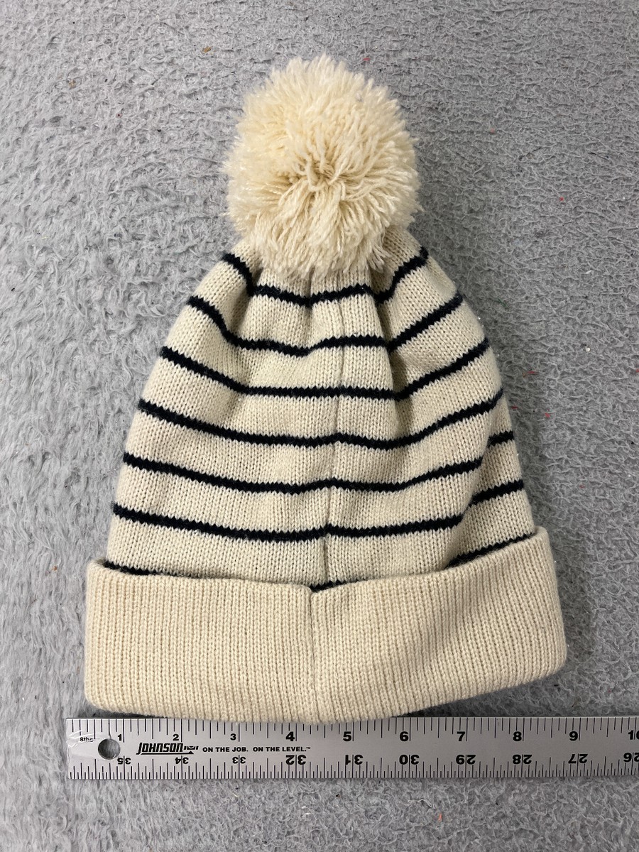 GAP hat beanie toque striped stripes warm cozy Knit Beanie in Cream and Red Baby Gap Beanie Toque Youth Small Ivory Red Stripe Knit  main image 4