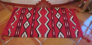 Wool Navajo Inspired Southwest Indian Designed  20" by 40"  Style Rug!