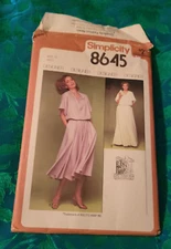 Vintage Simplicity Designer Pattern Holly Harp # 8645 Uncut Size 12