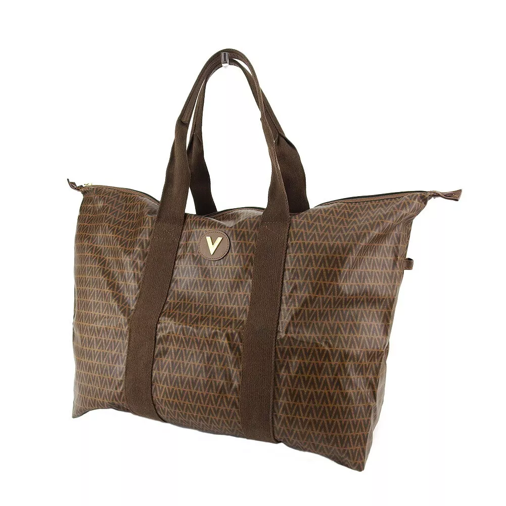 Mario Valentino Tote Bag V Mark PVC x Leather Authentic USED